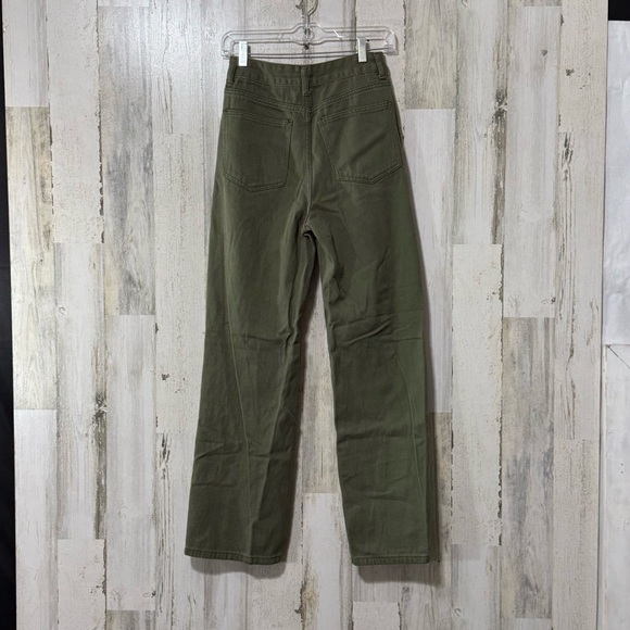 SHEIN Olive Green Butterfly Straight Loose Fit Jeans - Picture 8 of 10